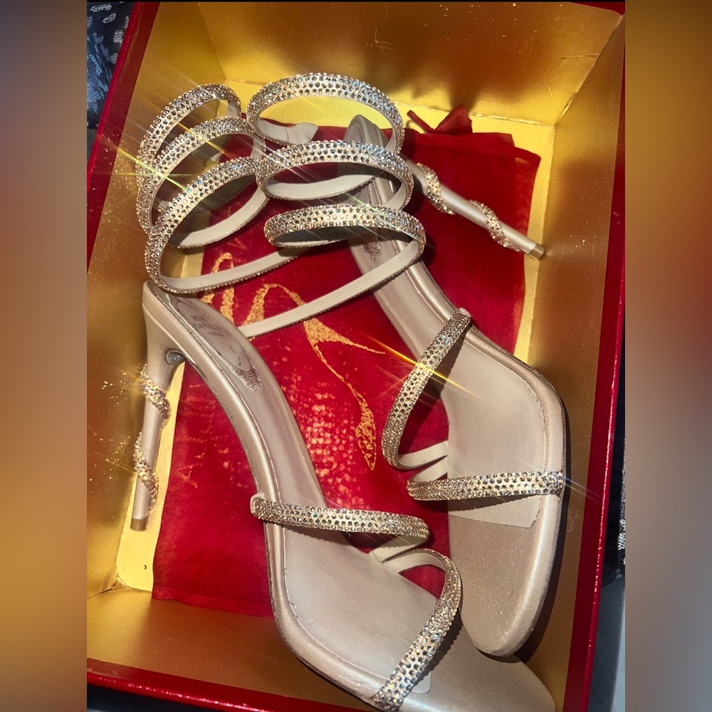 Rene Caovilla gold heels